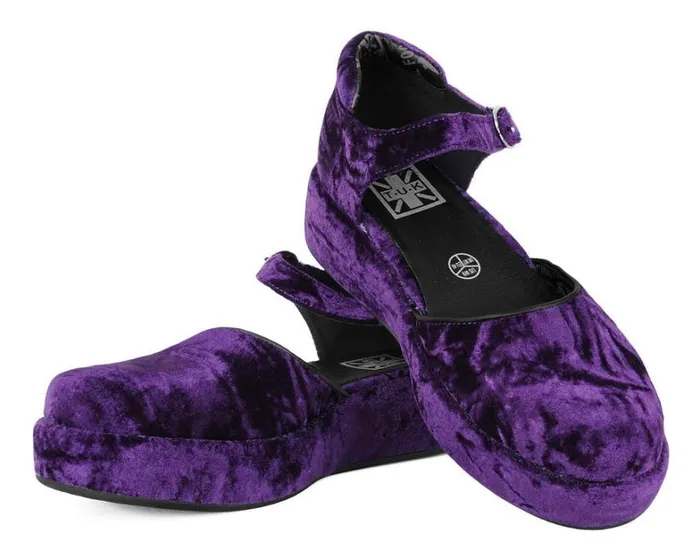 Purple Velvet Wrapped Mary Jane Women TUK Shoes Mary Janes Purple Velvet Wrapped Mary Jane Women TUK Shoes Mary Janes