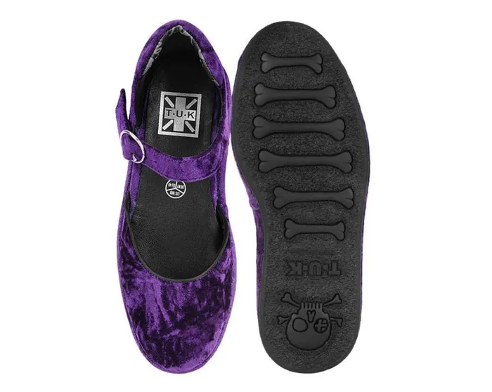 Purple Velvet Wrapped Mary Jane Women TUK Shoes Mary Janes Purple Velvet Wrapped Mary Jane Women TUK Shoes Mary Janes