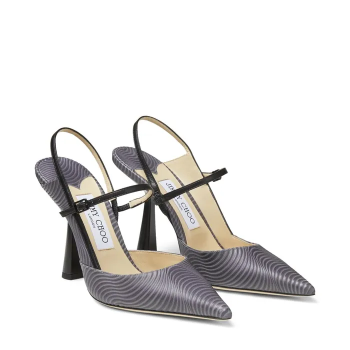 Ray 100 Dusk And Black Wave Leather Sling Back Heels Duskblack Women JIMMY CHOO Pumps