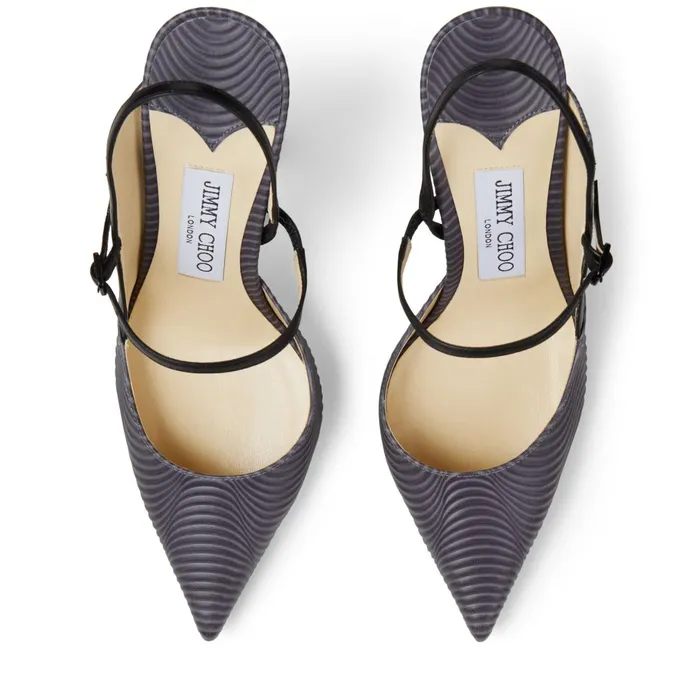 Ray 100 Dusk And Black Wave Leather Sling Back Heels Duskblack Women JIMMY CHOO Pumps