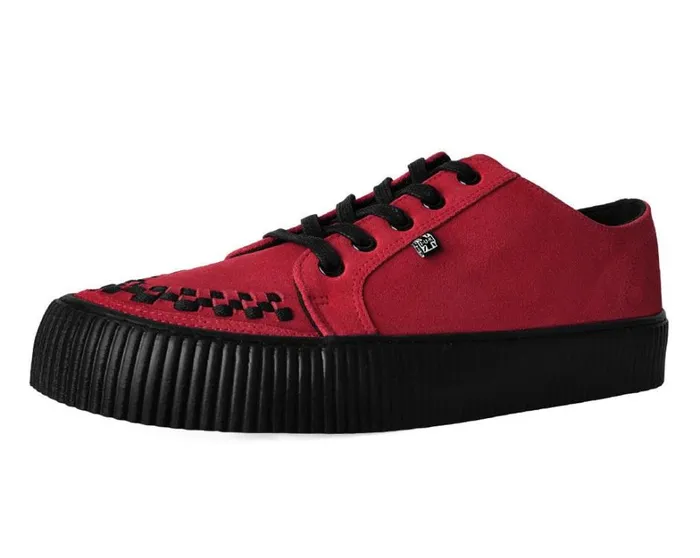 Red Suede LaceUp Creeper Sneaker Men TUK Shoes Sneakers