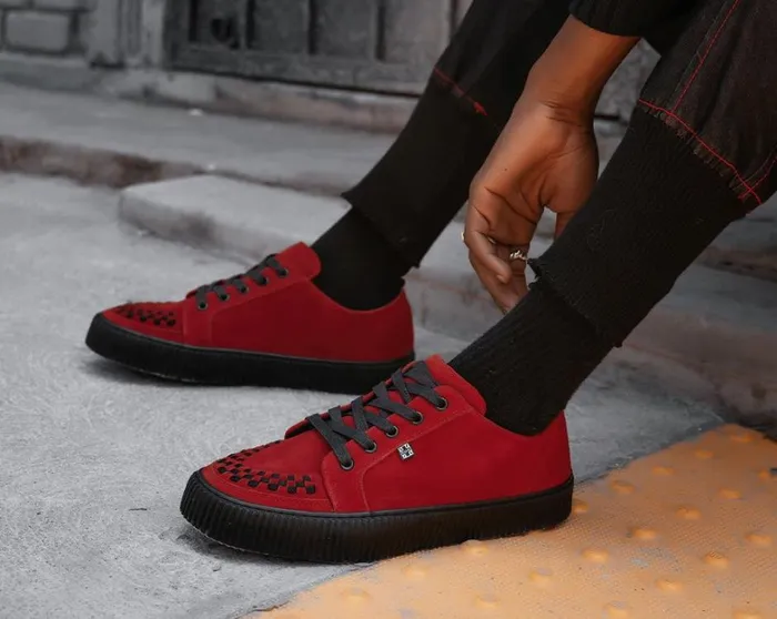 Red Suede LaceUp Creeper Sneaker Men TUK Shoes Sneakers Red Suede LaceUp Creeper Sneaker Men TUK Shoes Sneakers