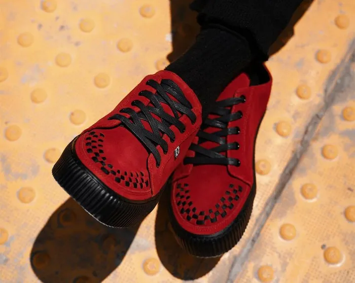 Red Suede LaceUp Creeper Sneaker Men TUK Shoes Sneakers Red Suede LaceUp Creeper Sneaker Men TUK Shoes Sneakers