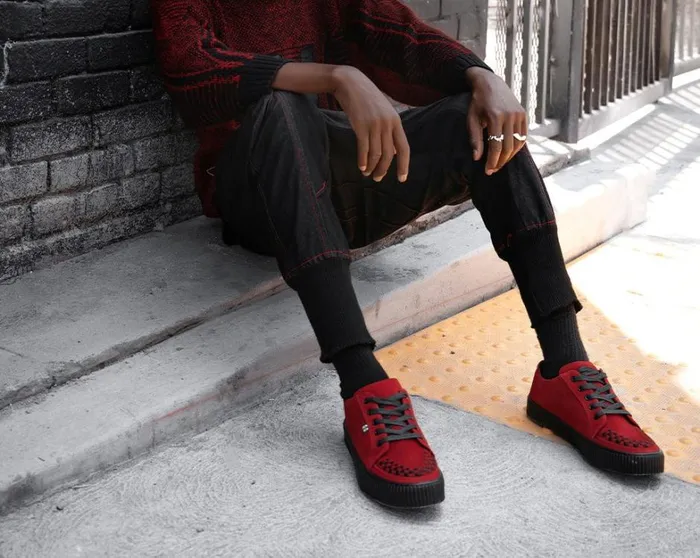 Red Suede LaceUp Creeper Sneaker Men TUK Shoes Sneakers Red Suede LaceUp Creeper Sneaker Men TUK Shoes Sneakers