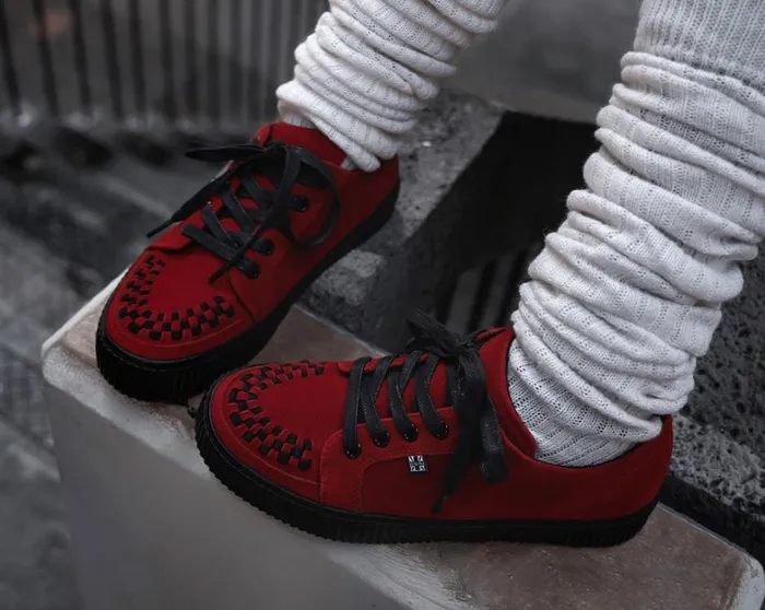 Red Suede LaceUp Creeper Sneaker Men TUK Shoes Sneakers Red Suede LaceUp Creeper Sneaker Men TUK Shoes Sneakers