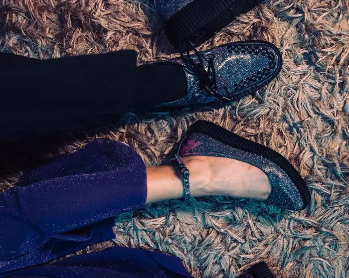 Reflective Leopard Shimmer Ballet Creeper Women TUK Shoes Mary Janes Reflective Leopard Shimmer Ballet Creeper Women TUK Shoes Mary Janes