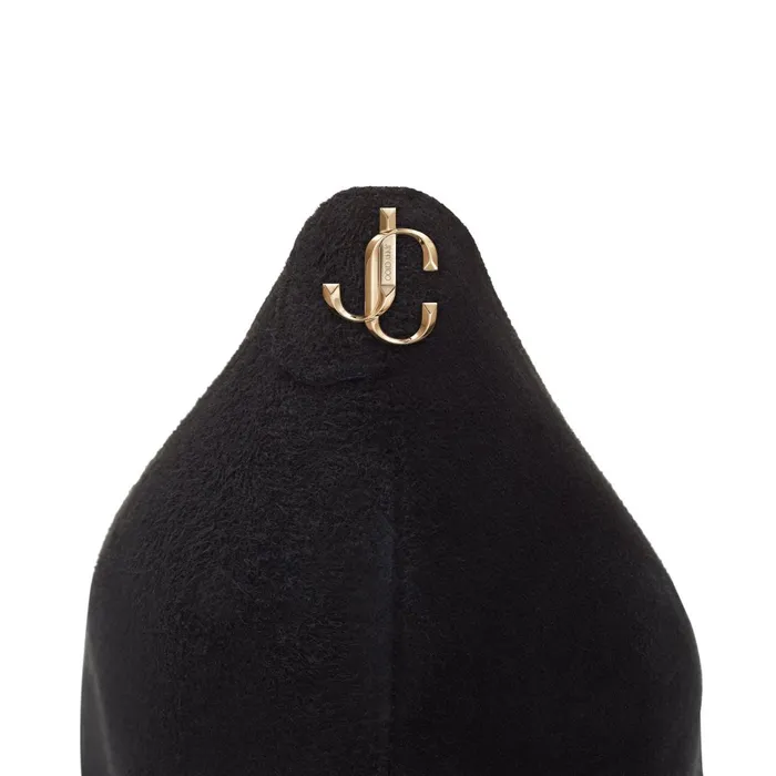 Rene 65 Black Suede And Patent Leather Pointed Pumps With Jc Emblem Blackblack Women JIMMY CHOO Pumps