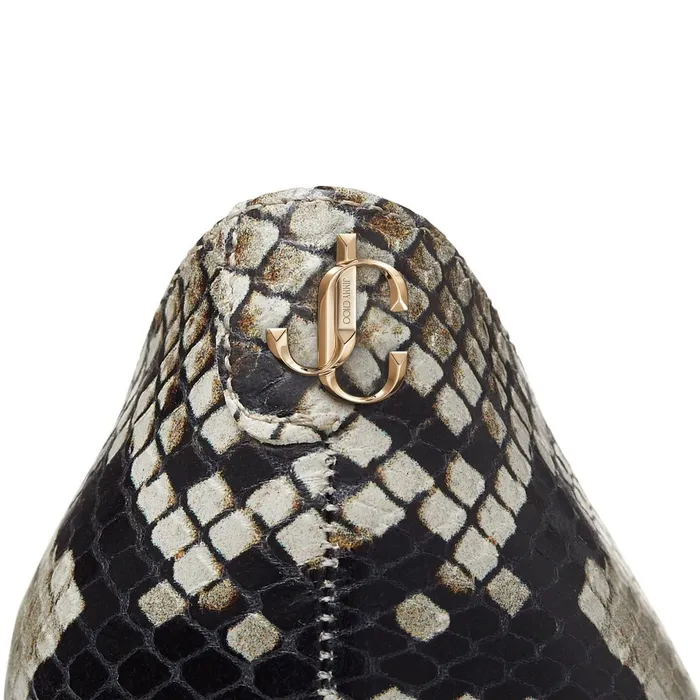 Rene 65 Natural SnakeskinPrint Leather Pumps With Jc Emblem Naturalblack Women JIMMY CHOO Pumps