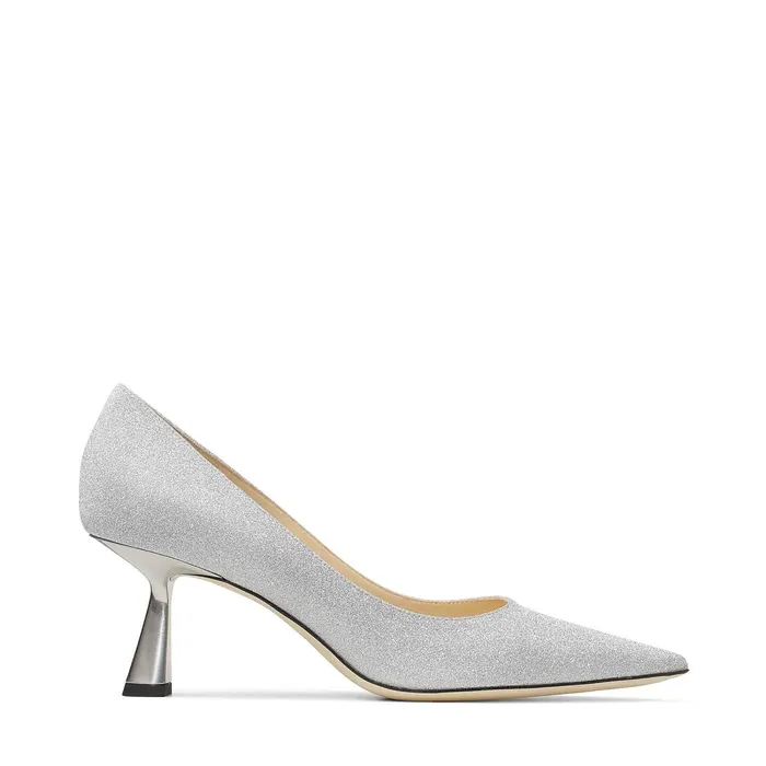 Rene 65 Silver Fine Glitter Fabric Pumps Silver Women JIMMY CHOO Pumps