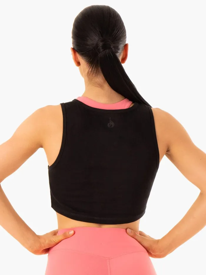 Replay Cross Over Tank 8211 Black Women Ryderwear Tops