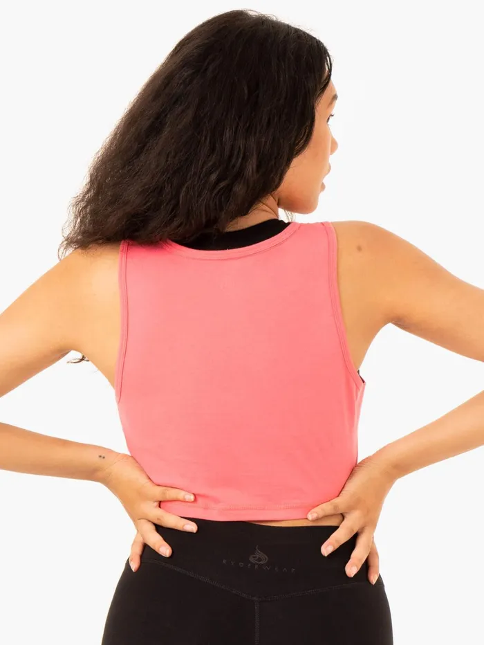 Replay Cross Over Tank 8211 Coral Women Ryderwear Tops
