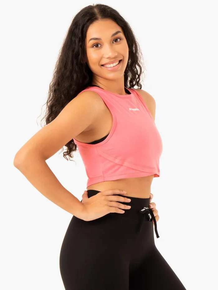 Replay Cross Over Tank 8211 Coral Women Ryderwear Tops