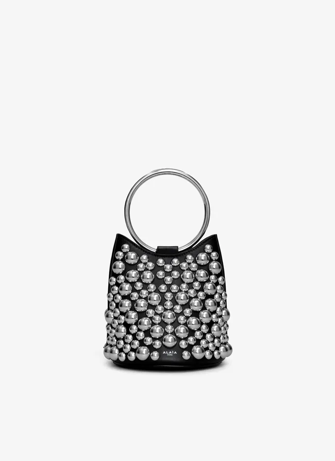 RING MINI BUCKET BAG WITH SPHERES ON CALFSKIN Women Alaa Mini Bags