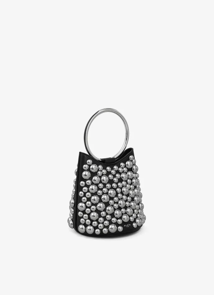 RING MINI BUCKET BAG WITH SPHERES ON CALFSKIN Women Alaa Mini Bags