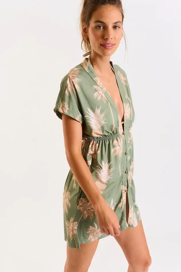 ROBE BEACHWEAR Khaki 8211 ABELINE BAYVOIL Khaki Women Banana Moon Dresses