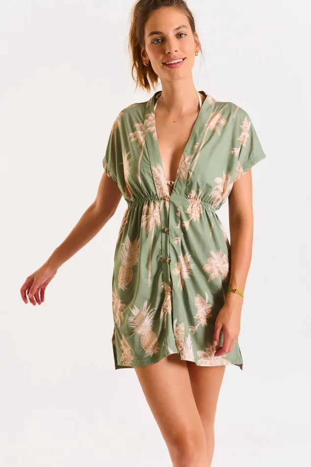 ROBE BEACHWEAR Khaki 8211 ABELINE BAYVOIL Khaki Women Banana Moon Dresses