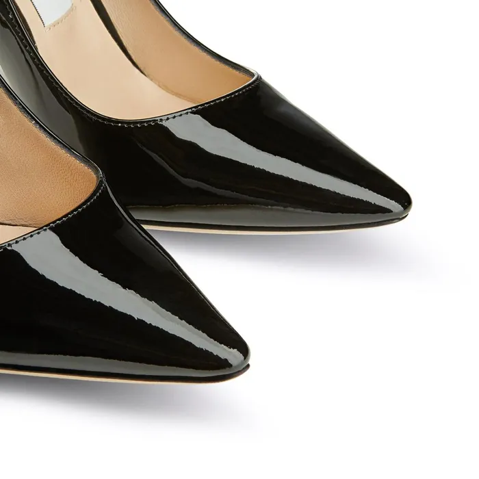 Romy 100 Black Patent Leather Pointy Toe Pumps Black Women JIMMY CHOO Pumps