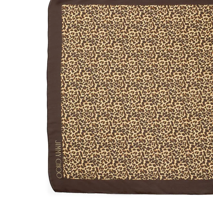 Rory Natural Leopard Print Silk Stole S510 Natural Women JIMMY CHOO Scarves and Hats