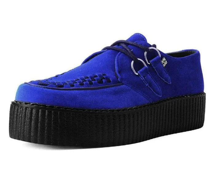 Royal Blue Velvet Viva Mondo Creeper Women TUK Shoes Vegan