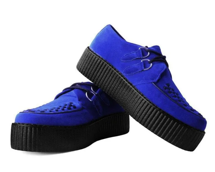 Royal Blue Velvet Viva Mondo Creeper Women TUK Shoes Vegan Royal Blue Velvet Viva Mondo Creeper Women TUK Shoes Vegan
