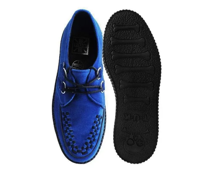 Royal Blue Velvet Viva Mondo Creeper Women TUK Shoes Vegan Royal Blue Velvet Viva Mondo Creeper Women TUK Shoes Vegan