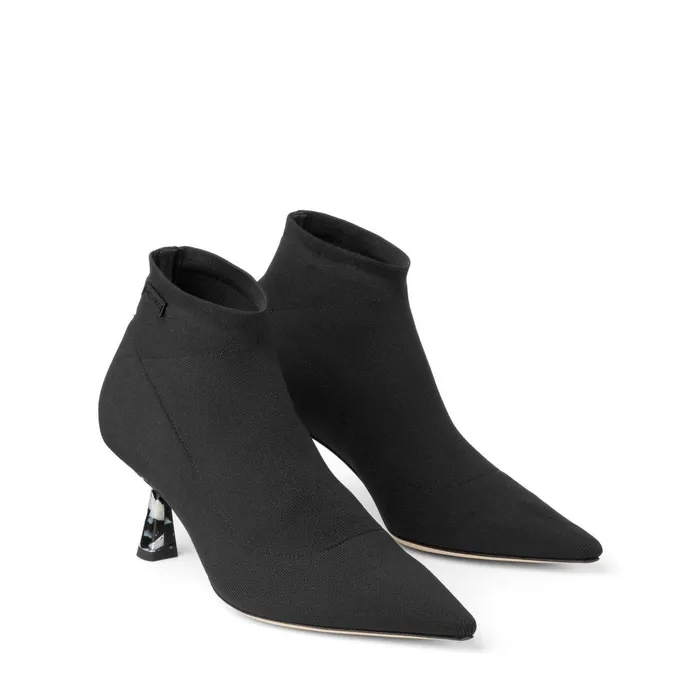 Saber 65 Black Knit Sock Boots With Marble Heel Black Women JIMMY CHOO Boots