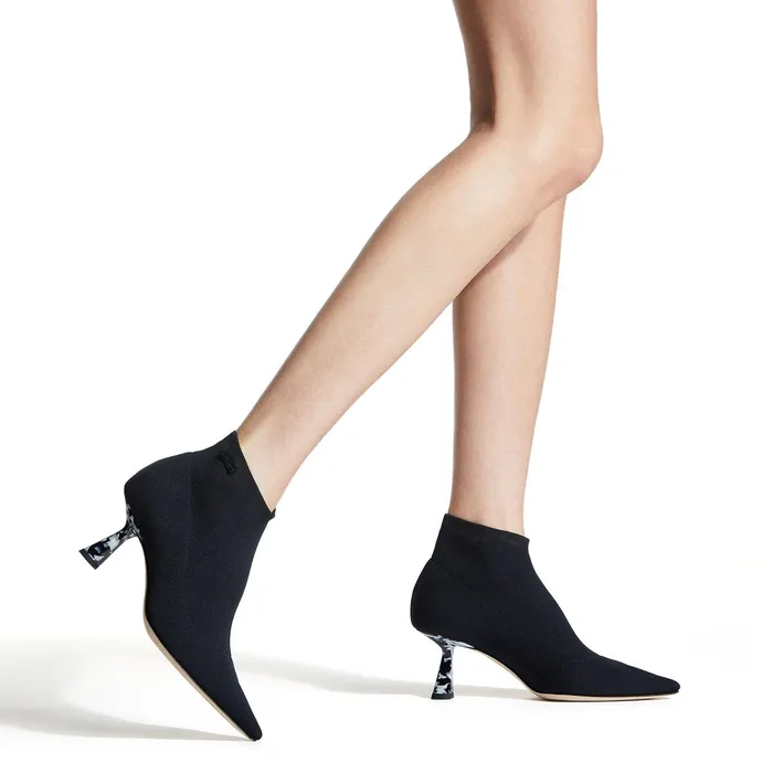 Saber 65 Black Knit Sock Boots With Marble Heel Black Women JIMMY CHOO Boots