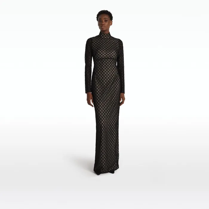 Safiyaa Adan Black Long Dress Women Dresses
