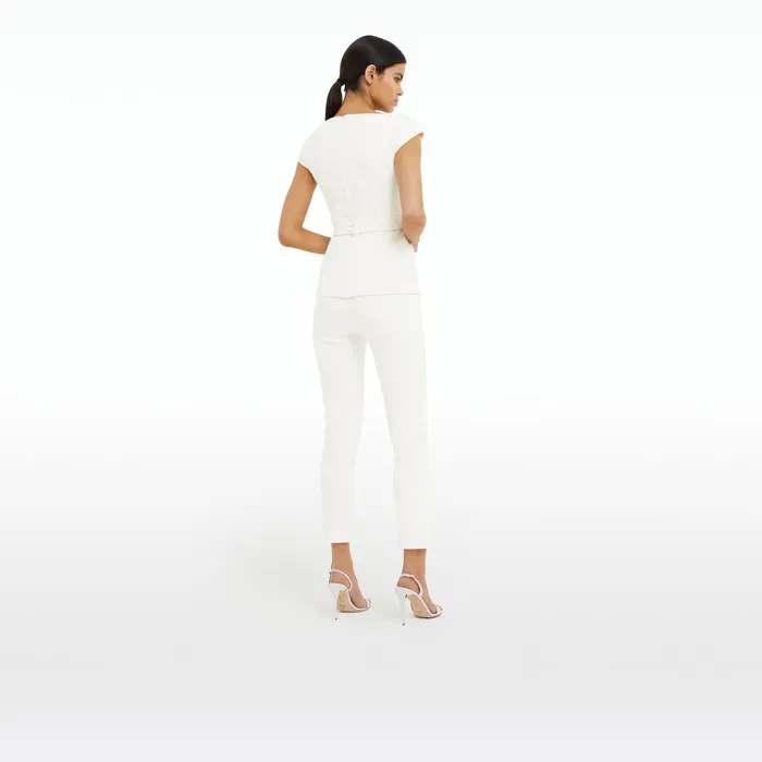 Safiyaa Adrianna Ivory Slim Trousers Women Trousers