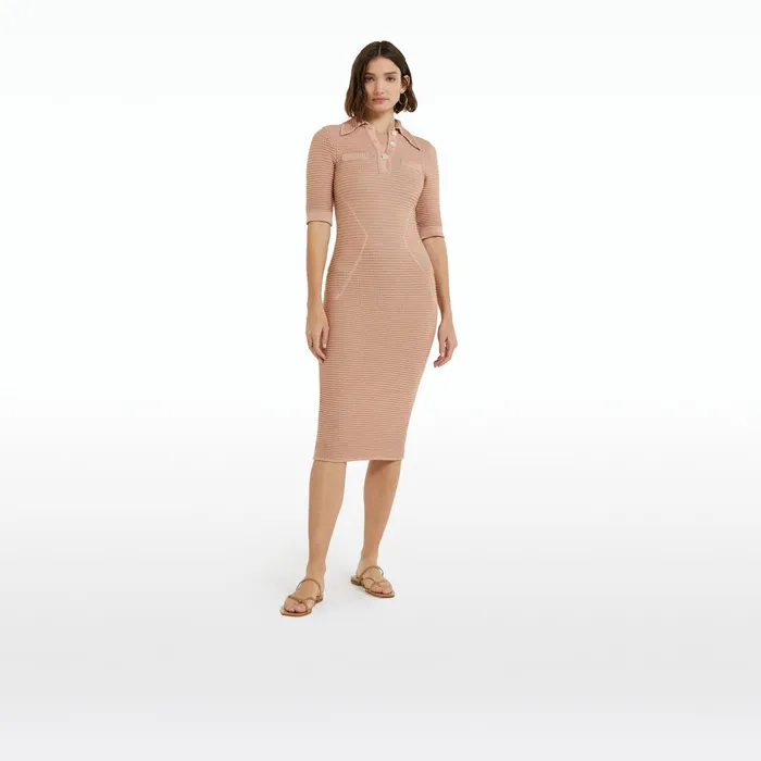 Safiyaa Akilah Old Rose Crochet Dress Women Dresses