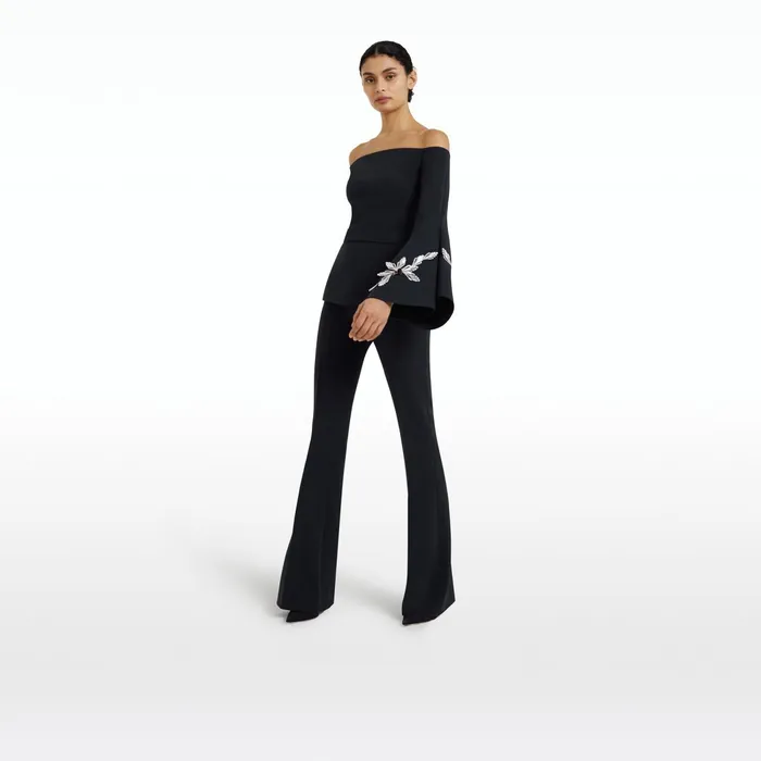 Safiyaa Alexa Midnight Navy Trousers Women Trousers