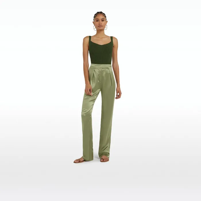 Safiyaa Amal Olive Crochet Top Women Tops