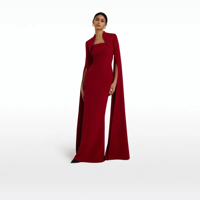 Safiyaa Amari Azalea Red Bolero With Soshin Dress Women Dresses