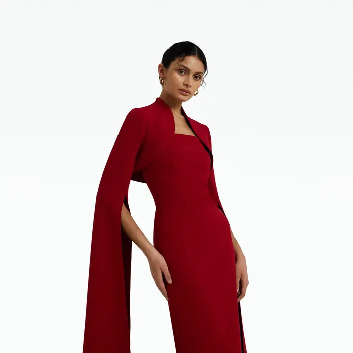 Safiyaa Amari Azalea Red Bolero With Soshin Dress Women Dresses