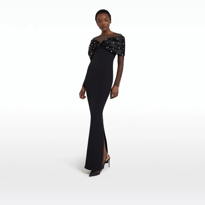 Safiyaa Ami Black Long Dress Women Dresses