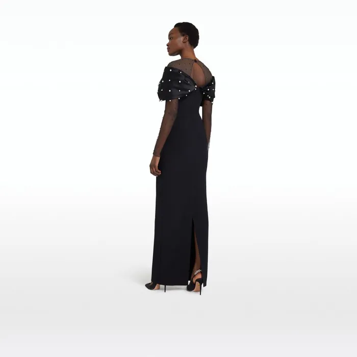 Safiyaa Ami Black Long Dress Women Dresses