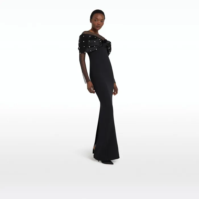 Safiyaa Ami Black Long Dress Women Dresses