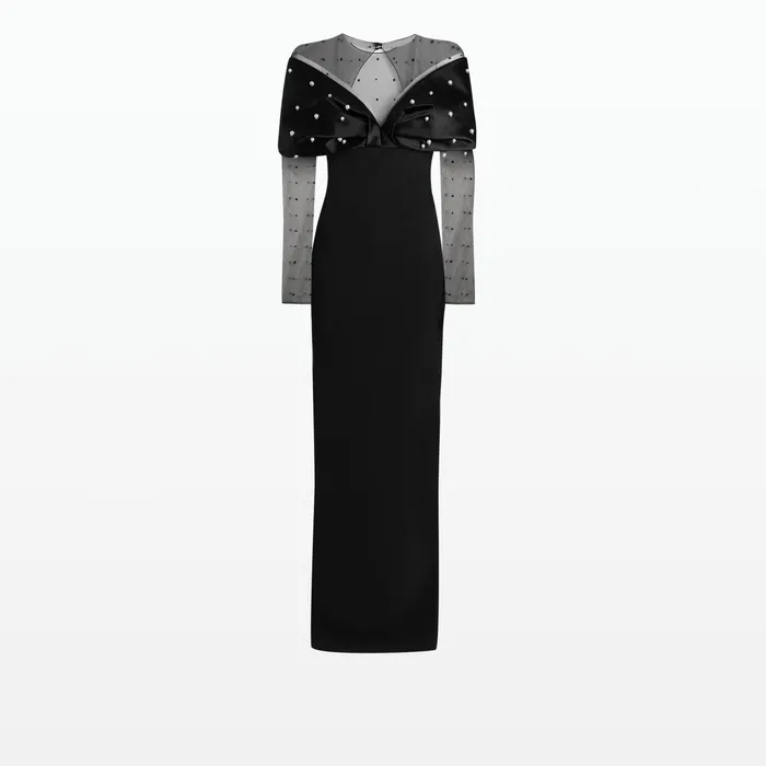Safiyaa Ami Black Long Dress Women Dresses