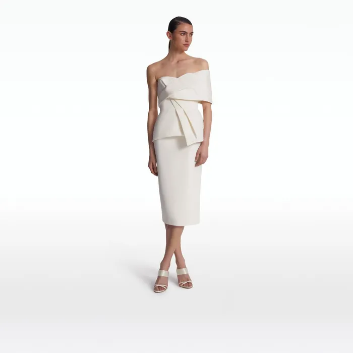 Safiyaa Aquila Ivory Midi Dress Women Dresses