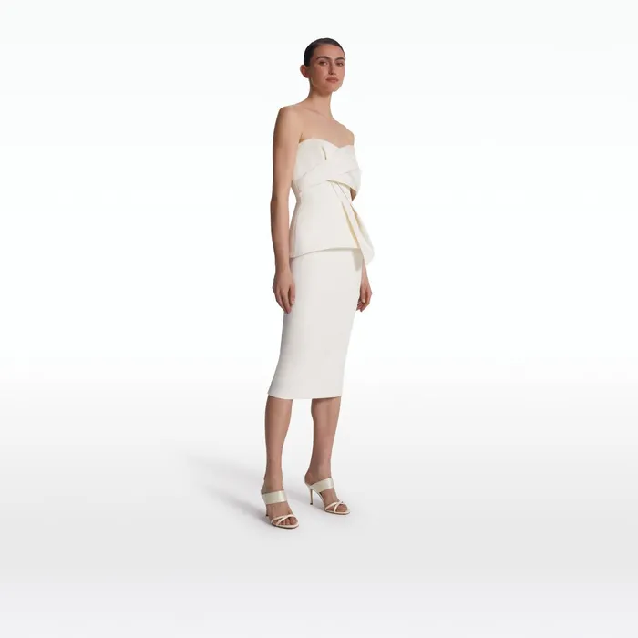 Safiyaa Aquila Ivory Midi Dress Women Dresses