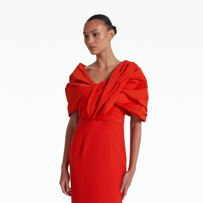 Safiyaa Aria Scarlet Red Long Dress Women Dresses
