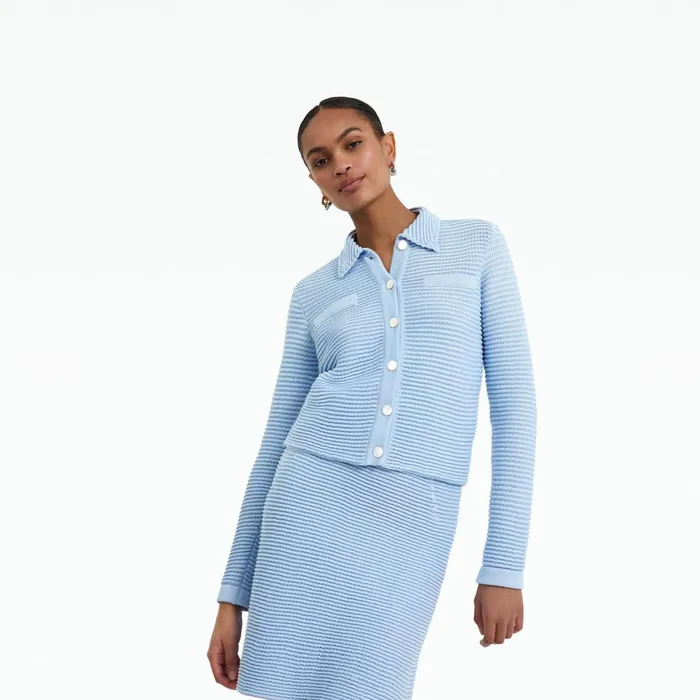 Safiyaa Artemis Azurra Crochet Jacket Women Knitwear