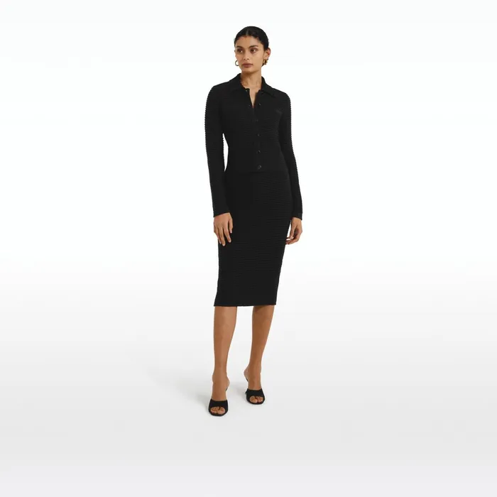 Safiyaa Artemis Black Crochet Jacket Women Knitwear