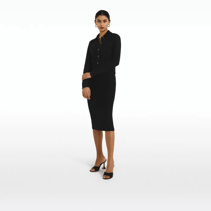 Safiyaa Artemis Black Crochet Jacket Women Knitwear
