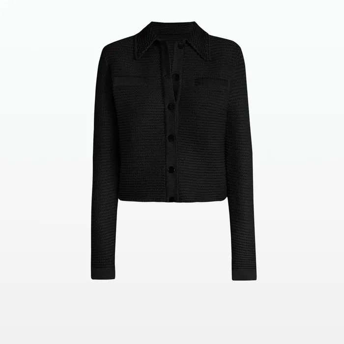 Safiyaa Artemis Black Crochet Jacket Women Knitwear