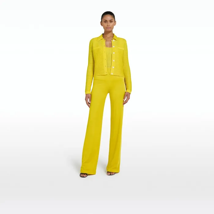 Safiyaa Artemis Canary Crochet Jacket Women Knitwear