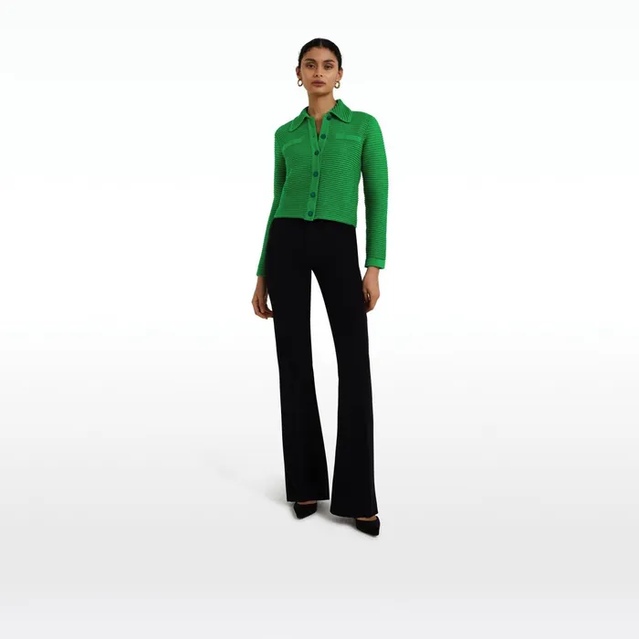 Safiyaa Artemis Emerald Crochet Jacket Women Knitwear