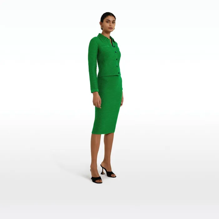 Safiyaa Artemis Emerald Crochet Jacket Women Knitwear