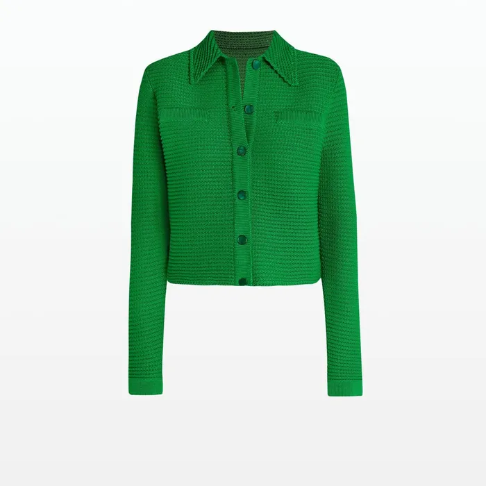 Safiyaa Artemis Emerald Crochet Jacket Women Knitwear