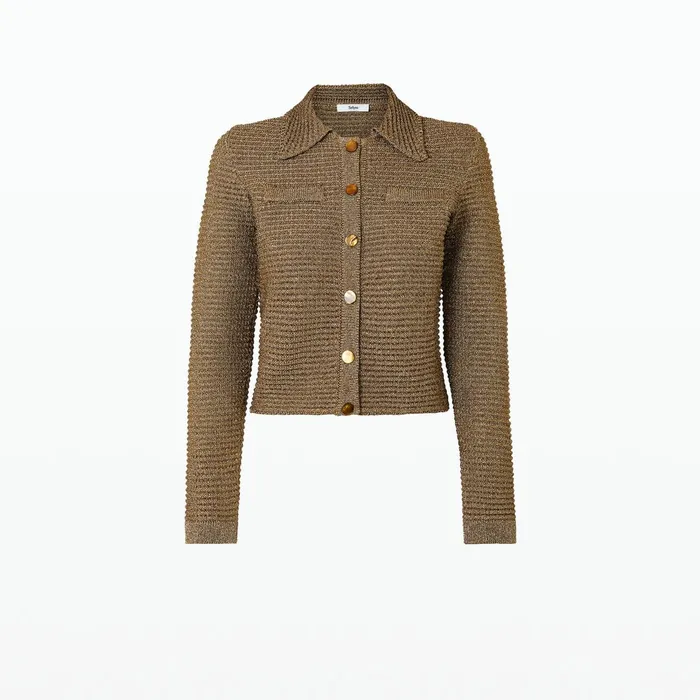 Safiyaa Artemis Gold Knit Jacket Women Knitwear